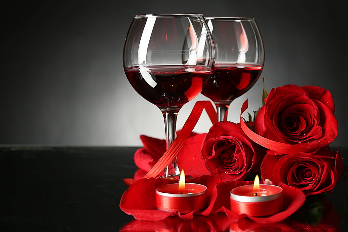 Red Wine with Roses