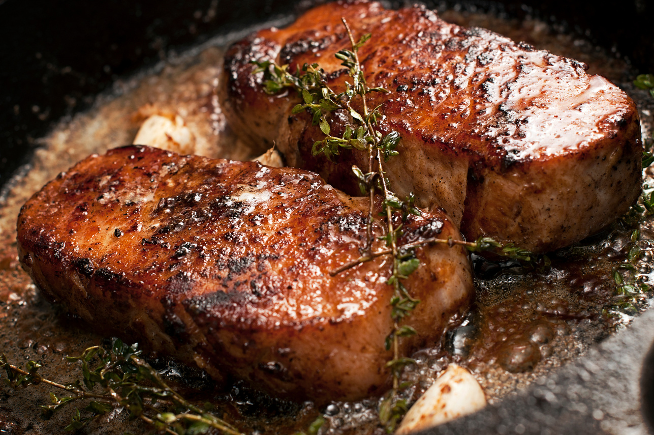 Pork chops pan seared